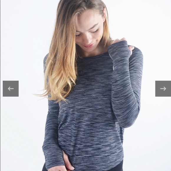 Zyia Charcoal Split Back Long Sleeve T - Picture 2 of 8